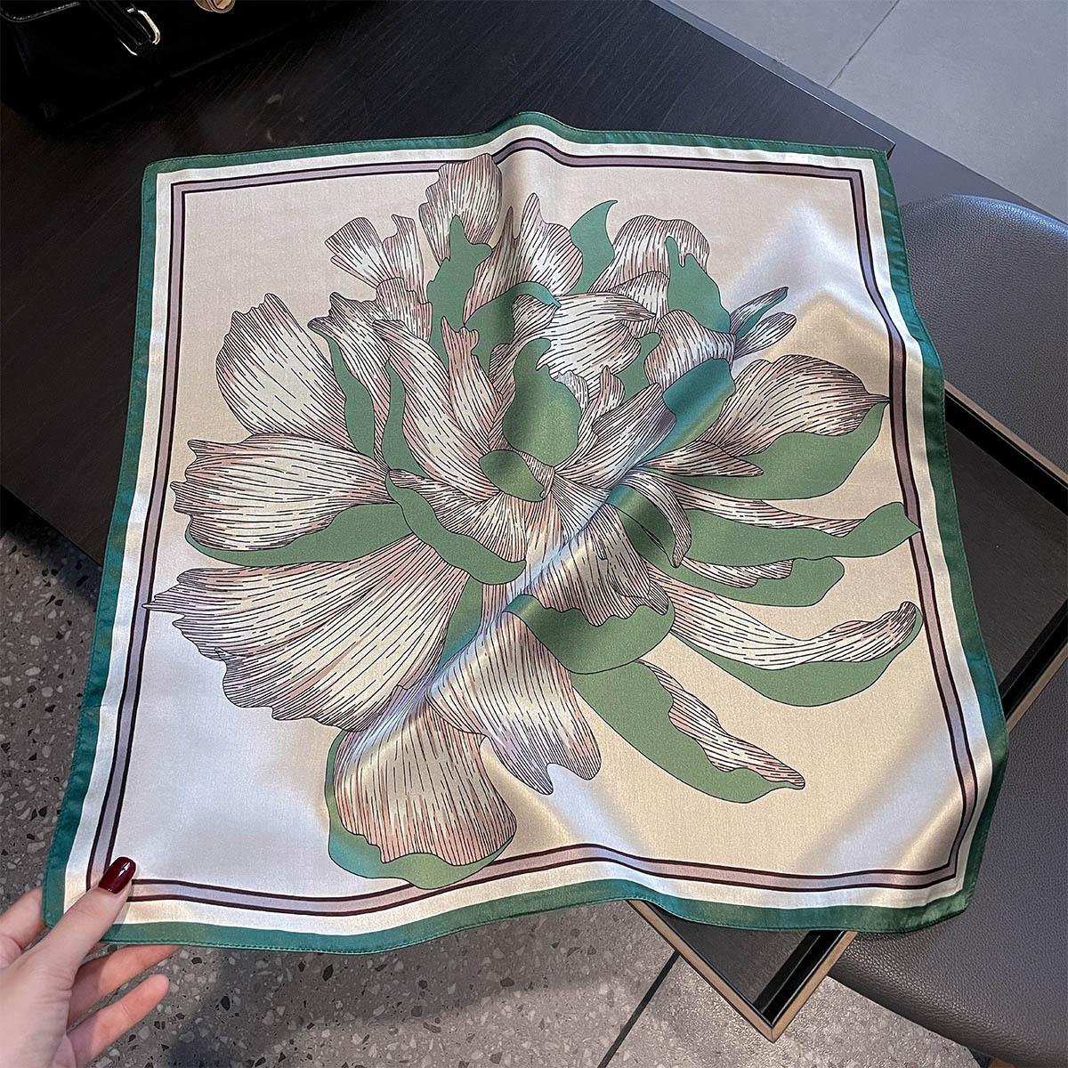 

100% Silk Scarf Women Neck Hair Foulard Square Hijab Scarves Bandana 53cm New Wrap Kerchief Headband Shawls apaszka Real Silk 53x53cm