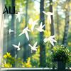 Fenster Sonnenschutzfolie Weiße Kolibris Aufkleber gegen Vogelkollisionen, Anti-Kollisions-Haftfolien Aufkleber, Kollisionsschutz Silhouette Haftfolie Glas Tür