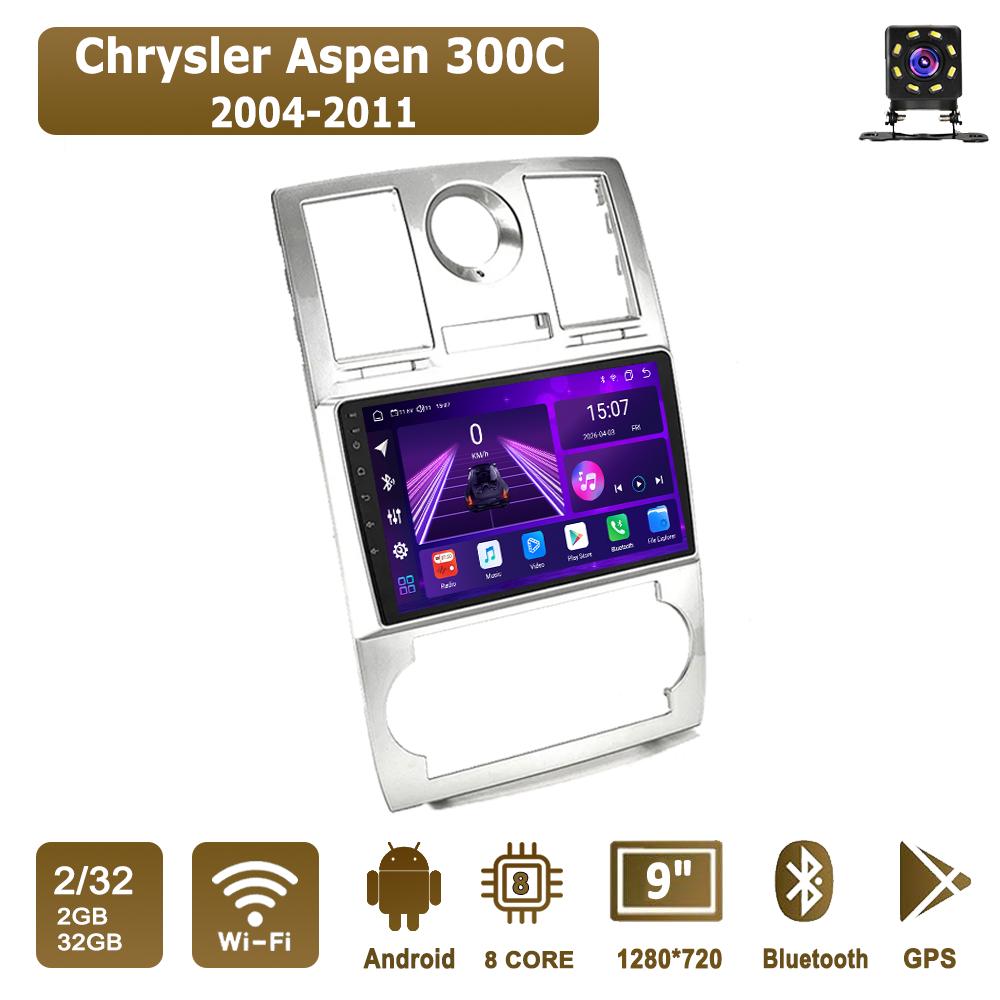 

Автомобильная магнитола Android Car-Play для Chrysler Aspen 300C 2004-2011 Мультимедийный плейер Головное устройство Стерео Навигация GPS BT WIFI, 8 ЯДЕР ,2+32ГБ серебряный