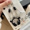 Cute Creative 3D Earphones Beading Pendant Keychain Mobile Phone Chain Earphone Charm Backpack Hanging Decoration Accessories