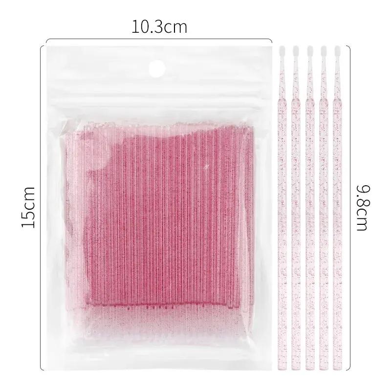 100Pcs Disposable MicroBrush Eyelashes Extension Tools Individual Lash Removing Cotton Swab Micro Brush For Eyelash Makeup Tool