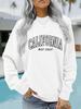 Women's Casual Long-Sleeve Round Neck CALIFORNIA Print Pullover Sweatshirt Hoodie for Autumn/Winter