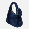 BLUEORB Mini Hobo Bag, Handbag, Mini Tote, Pleated Bag, Women's, Korean Fashion (Evening Blue)