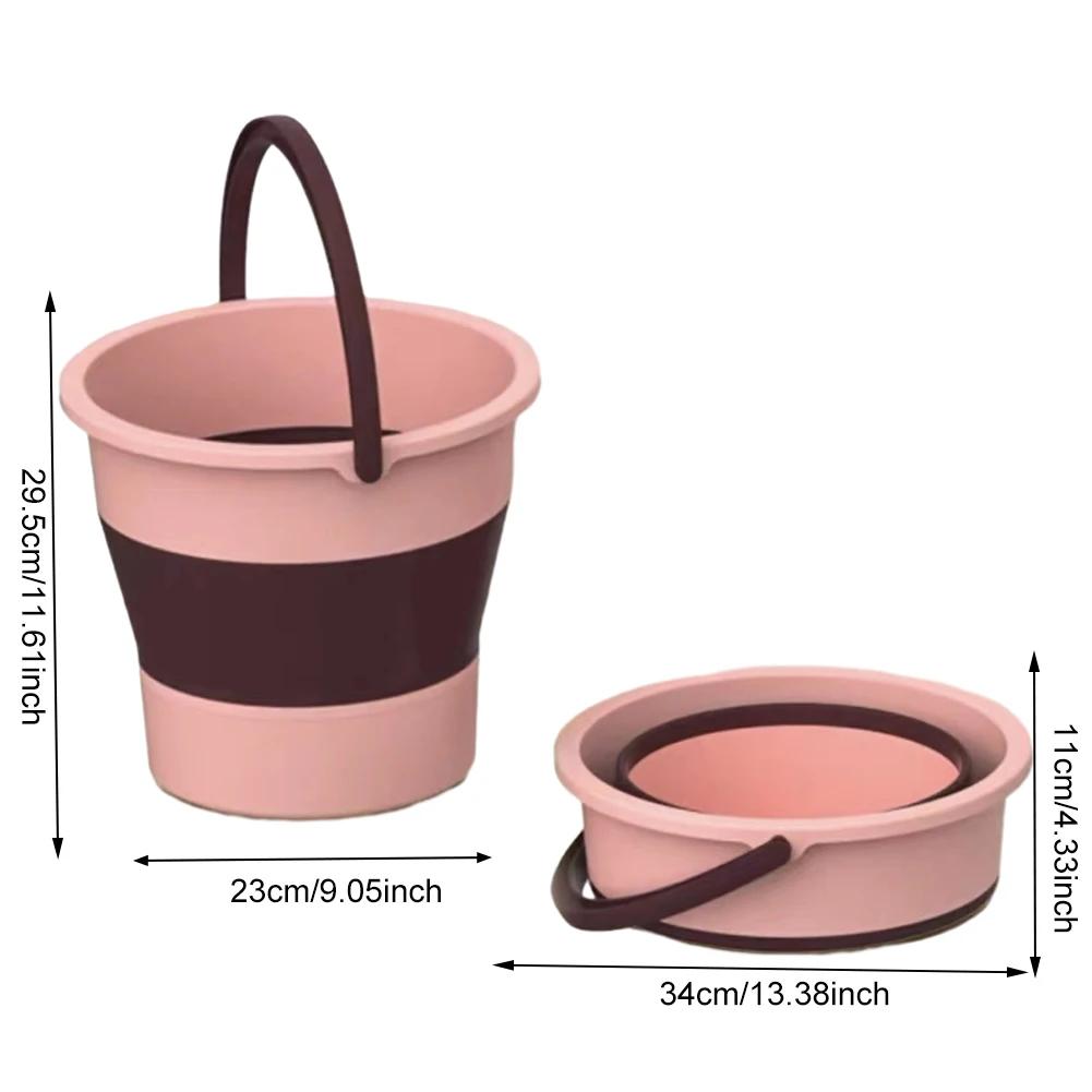 

5-16.8L Портативный складной таз для ведра для туризма и уборки на открытом воздухе, для рыбалки, кемпинга, мытья автомобилей, швабры, экономящие место ведра