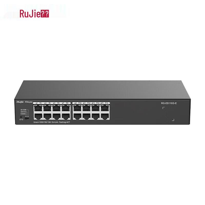 

Ruijie RG-ES116G-E Unmanaged Rack-Mountable Network Switch