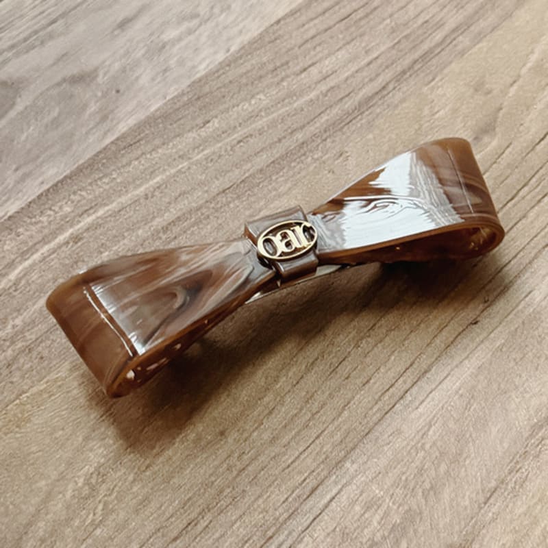 oar Classic Marble RIbbon Hair Barrette [Brown]