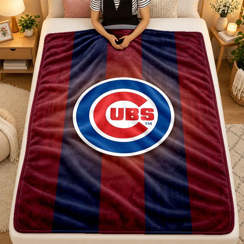 Flanell-DeckeChicago Cubs Warm Weich Überwurfdecke für Innen Sofa Bett Wohnzimmergebrauch