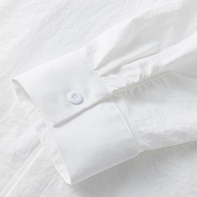 [ODFMCE] men's shirt long sleeve spring Relaxing Plain color Fashionable casual large size (JP, alphabet, 3XL, white)