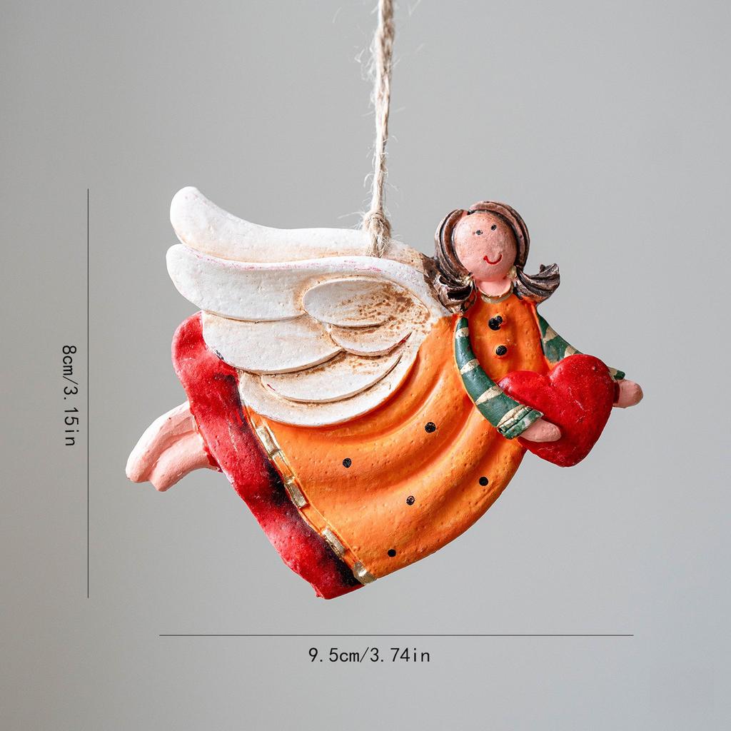 1PC Retro European Style Old Christmas Resin Angel Decoration Pendant Christmas Tree Decoration Pendant Christmas Tree Embellishment