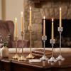 Vintage Shiny Crystal Candlestick Romantic Metal Candelabra Ornament Living Room