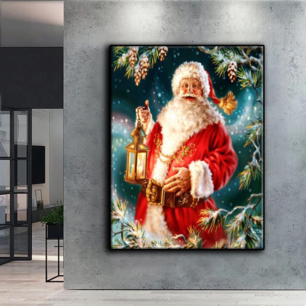 5D DIY Diamond Painting Cross Stitch Christmas Tree Santa Snowman Diamond Embroidery Mosaic Wall Art Home Decoration
