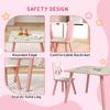 Kids and Table Chairs, Children Desk with Two Chairs, Toddler Furniture Set, for Ages 3-6 Years - Pink