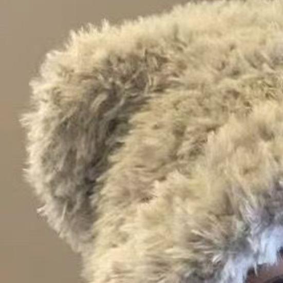 Women Hat Bear Shape Solid Color Winter Knitted Hat with Lace-up Cold Weather Thick Warm Plush Headwear