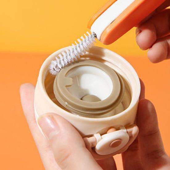 3Pcs 3 in 1 Cleaning Brush Set Portable Cup Lids Bottle Seals Container Gaps Cleaning Scrubber Kit with Precision Crevice Brush Heads Cleaning Tools