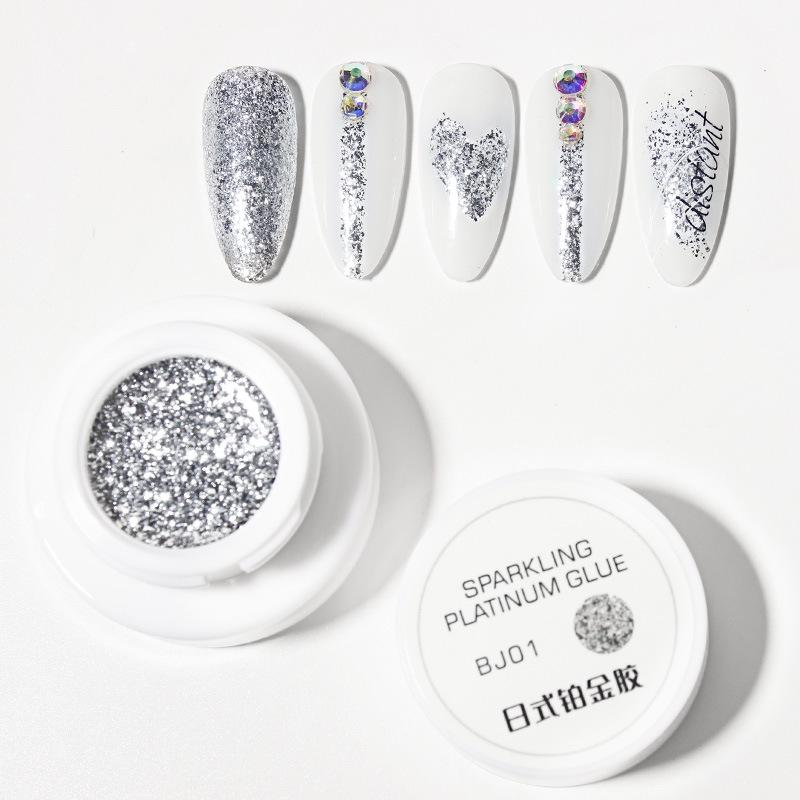 

Японский платиновый гель с блестками высокой плотности – Золотой и серебряный лак для нейл-арта для салонов серебряный