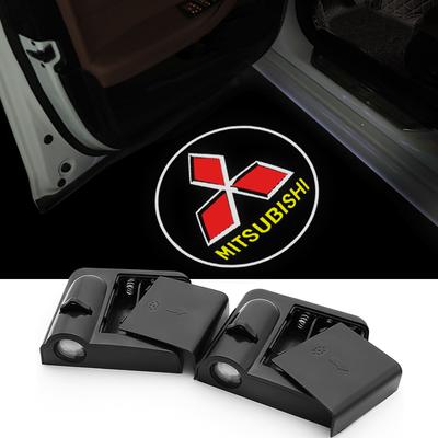 Car Logo Welcome Light Wireless Car Door Projector LED Shadow Lights Lamp For Lancer 9 EX Pajero L200 ASX Accessories