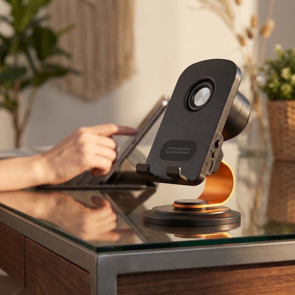 Portable Mobile Phone Stand Wireless Induction Speaker Smart Bluetooth Speaker Desktop