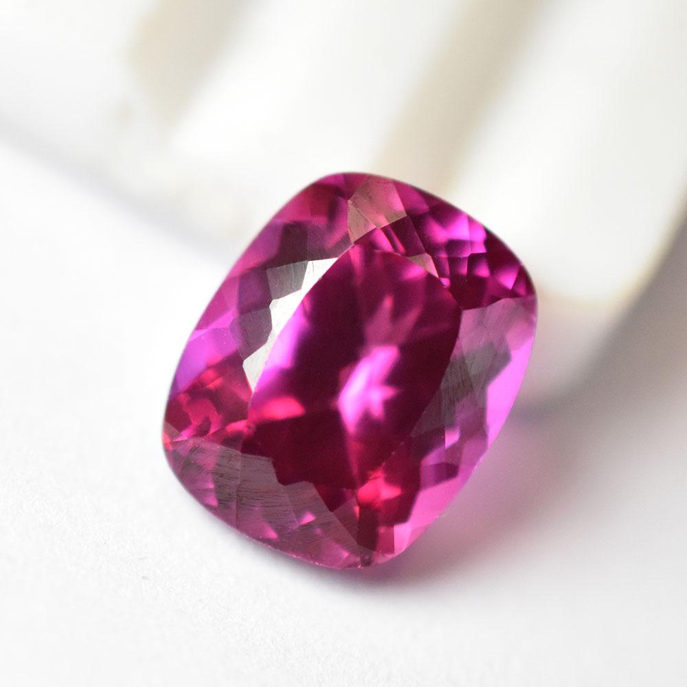Natural Pink Ruby Loose Gemstone Quality Cushion Cut 7.6 Ct Burmese for Jewelry Making and Crafts