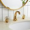 Tuqiu Basin Faucet Gold Bathroom Sink Faucet 3 Hole Widespread Basin Mixer Hot And Cold Brass amd Crystal Water Tap New