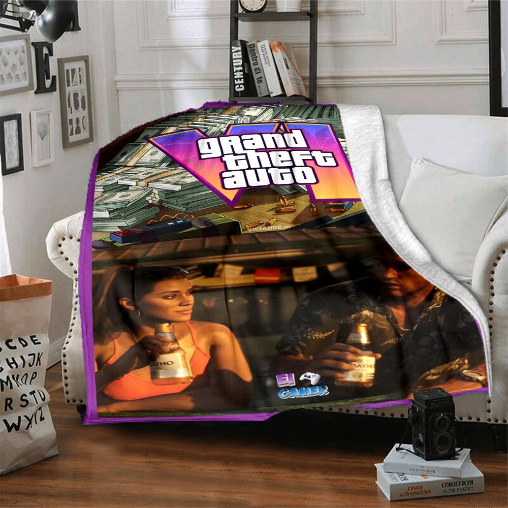 Grand Theft Auto Blanket Soft & Cozy Great for Sofa Chair Seaside All-Season Use Warmthful Decor Unique Gift for Family and Friends Camping