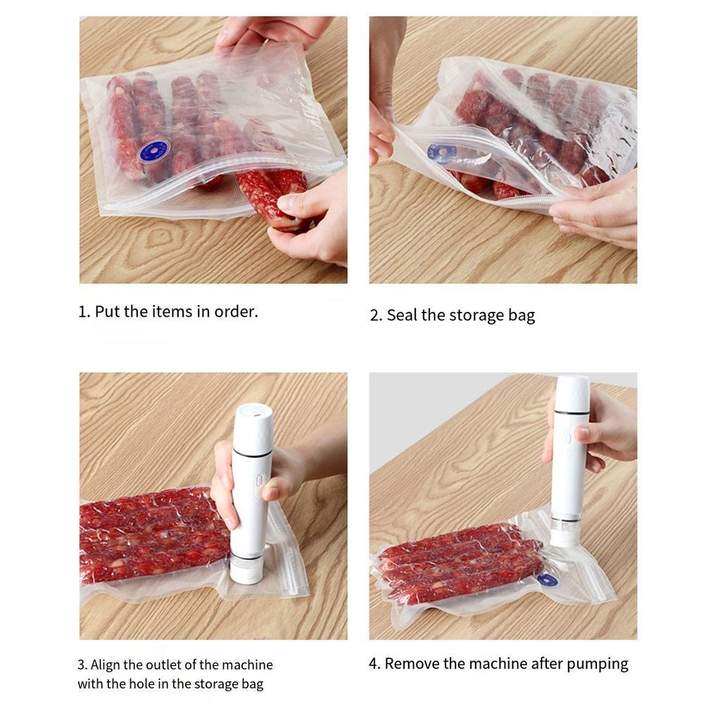 Mini Handheld Vacuum Sealer Rechargeable Kitchen Nuts Fresh-keeping Bag Sealing Pump Travel Reusable Carrying Seal Suction