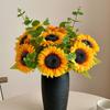 Sunflower Luxury Realistic Artificial Flower Bouquet for Living Room Dining Table Display Decor