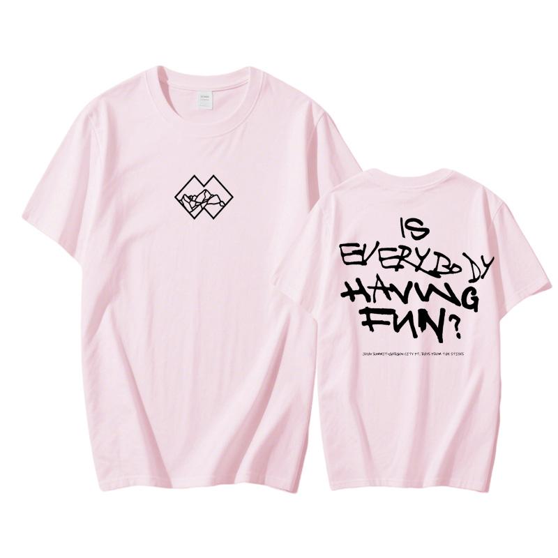 John Summit 2025 New Summer T-shirt 100%Cotton Hip Hop Tshirts Sleeve Printing Punk T Shirt Gothic Streetwear O-neck Tops