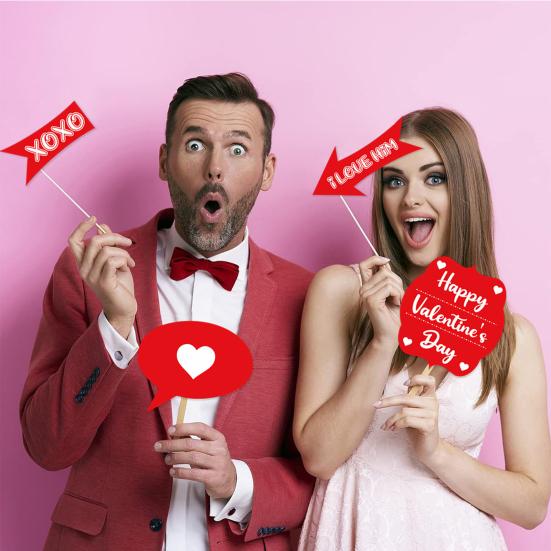 

Yousheng 30Pcs/Set Valentine Day Photo Booth Props DIY Mustache Lips Glasses Paper Photo Props Bridal Shower Party Wedding Shoot Supplies