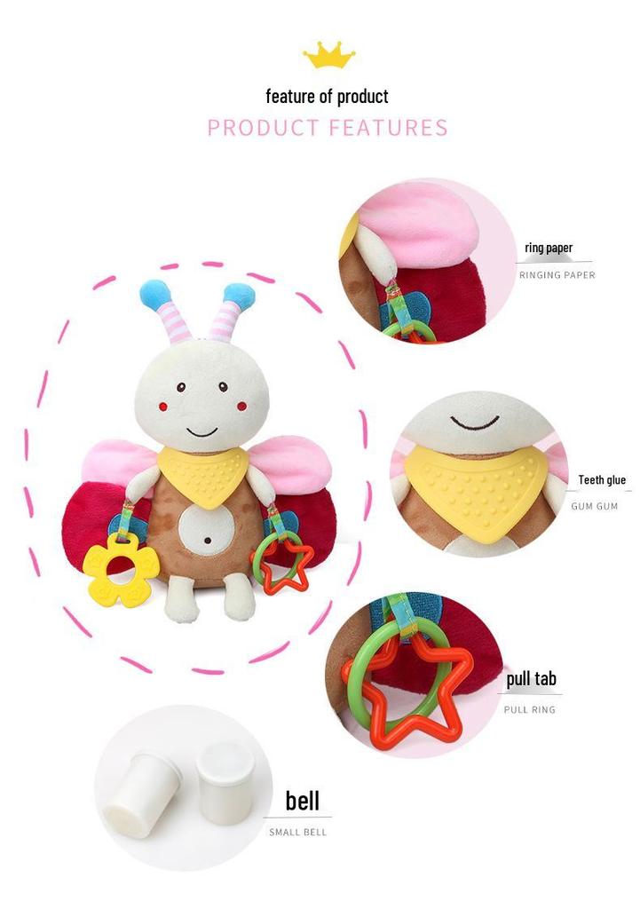 Cute Puppy & Rabbit Pacifier Doll - Colorful Plush Teether Toy with Crinkle Paper for Babies