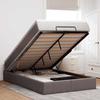 Bed Frame with Mattress - Maison Exclusive - 120x200 Cm - Taupe Fabric - Under-bed Storage