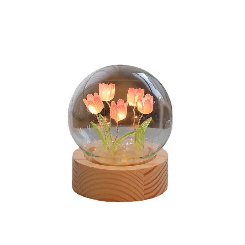 Tulip Mini Lampshade DIY Kit: Handmade Flower Lantern Night Light Gift for Girls