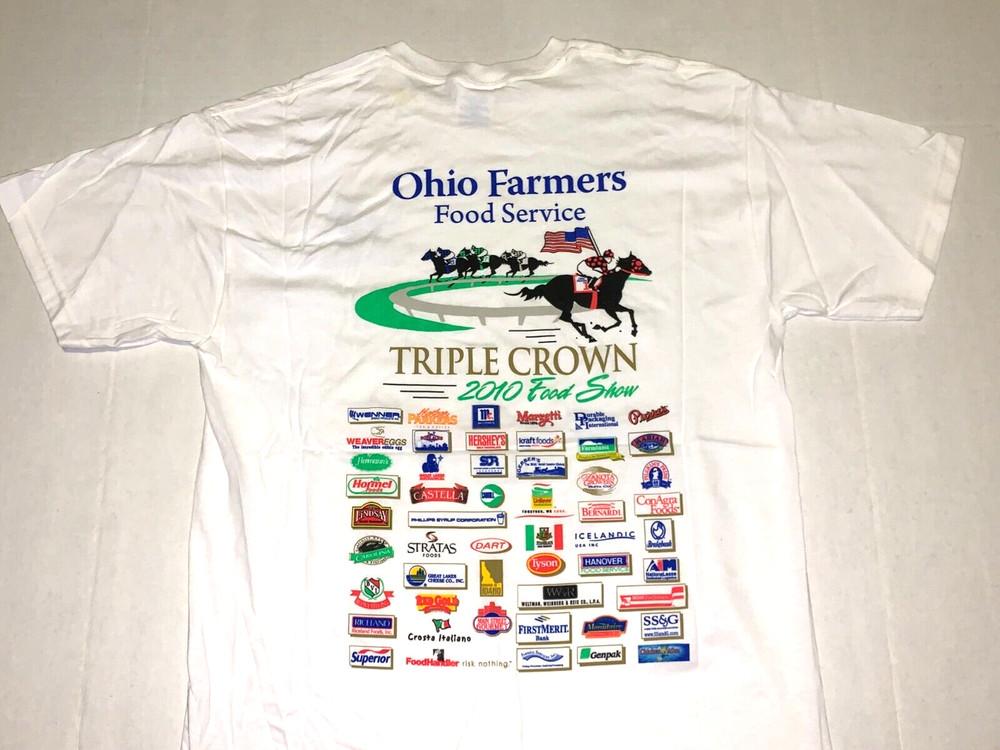 

Rare! 2010 Ohio Farmers Food Service Triple Crown Food Show T-Shirt New! MEDIUM Unisex T-Shirt M