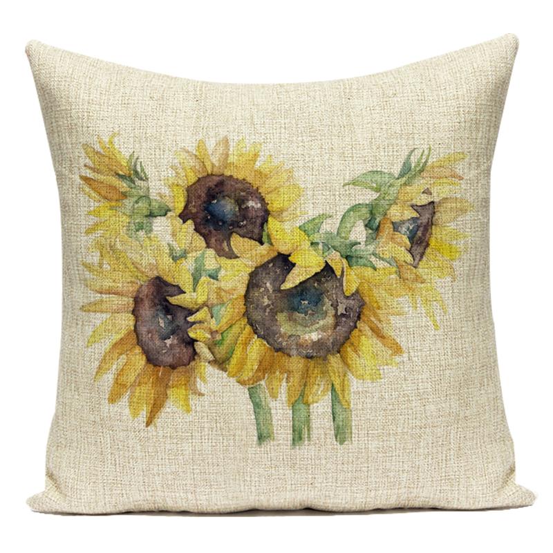 Flowers Plant Animals Whale Cats Horse Owl Decorative Pillows Polyester Cushion Cover for Sofa Home Living Room Almofadas