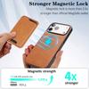 Ultra-thin Magnetic Card Holder Combo Leather Case for iPhone 16 Pro Max 17 Air 16e 15 14 Plus 13 12 Wireless Charging Cover