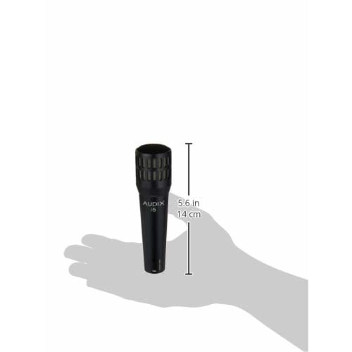 AUDIX i5 Dynamic Microphone, Unidirectional, Black, for Recording Snare, Drum, Percussion, Guitar Amplifiers, and Acoustic Instruments
