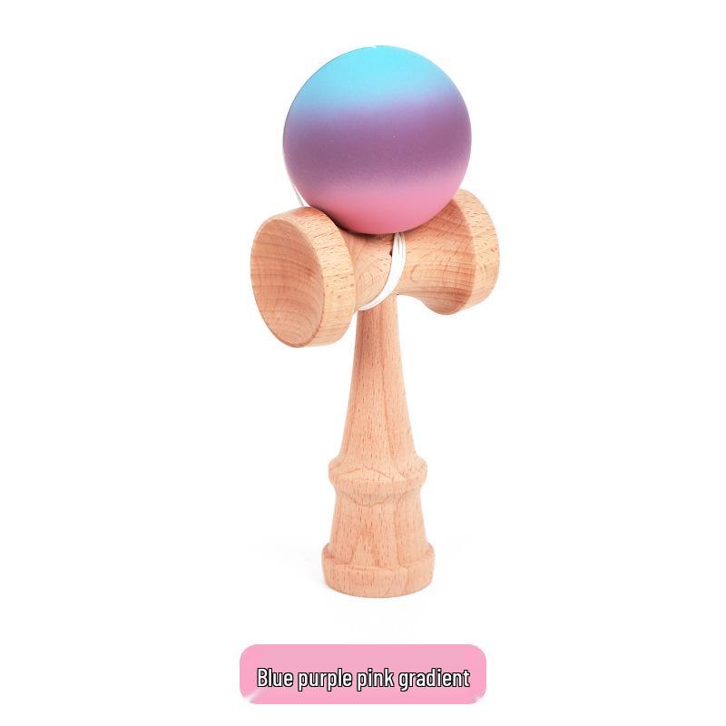 Traditional Bamboo Wood Kendama Skill Toy - Puzzle Ball and Sword Gift