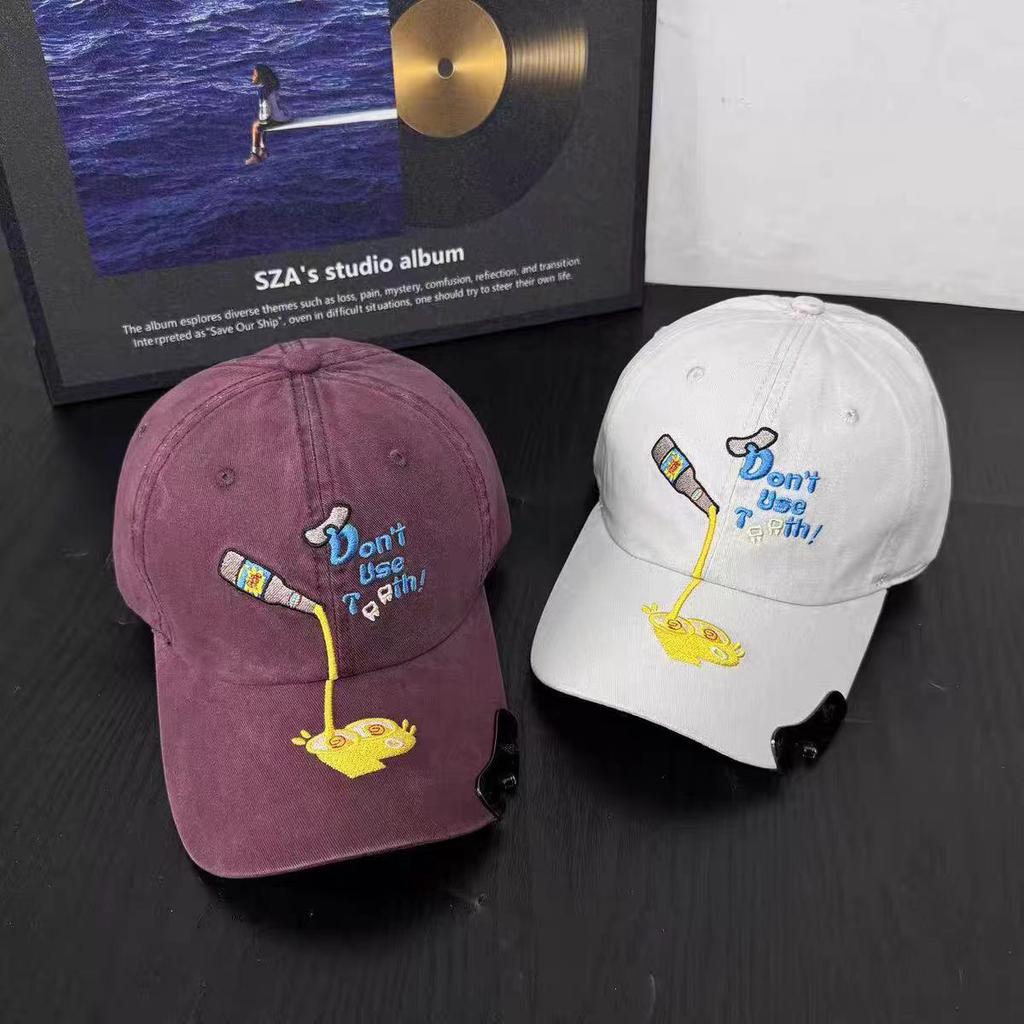 Bottle opener letter baseball cap, men's sun hat, women's cartoon embroidered sun hat, baseball cap