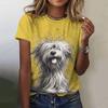 Lustiges Tier Damen T-Shirt 3D Niedliche Katze Ente Print T-Shirt Damen Mode Grafik O-Ausschnitt Kurzarm T-Shirt Weißes Oberteil Tee Kawaii