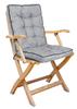 Garden Chair Cushion, Waterproof, Tied with Strings, High Side and Piping, 50x50x80 Cm