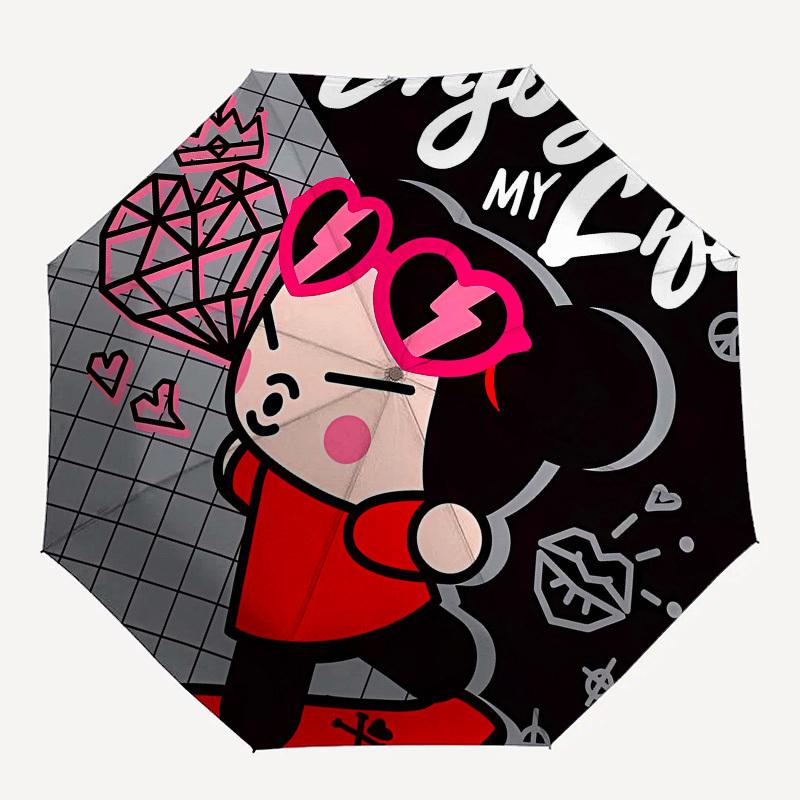 Enjoy Life, Cute Cartoon- Automatic Opening and Closing, 8-rib Structure Portable Umbrella, Suitable for Men and Women in All Seasons - Perf