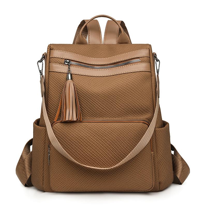 Women's Convertible PU Backpack - Multi-Way Tassel Shoulder Bag for Daily/Travel (Multi-Color Options)