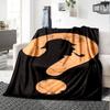 Vintage Detective Silhouette Question Mark Print Flannel Blanket Black Background Retro Mystery Art Soft Throw Blanket Man Cave Home Decor