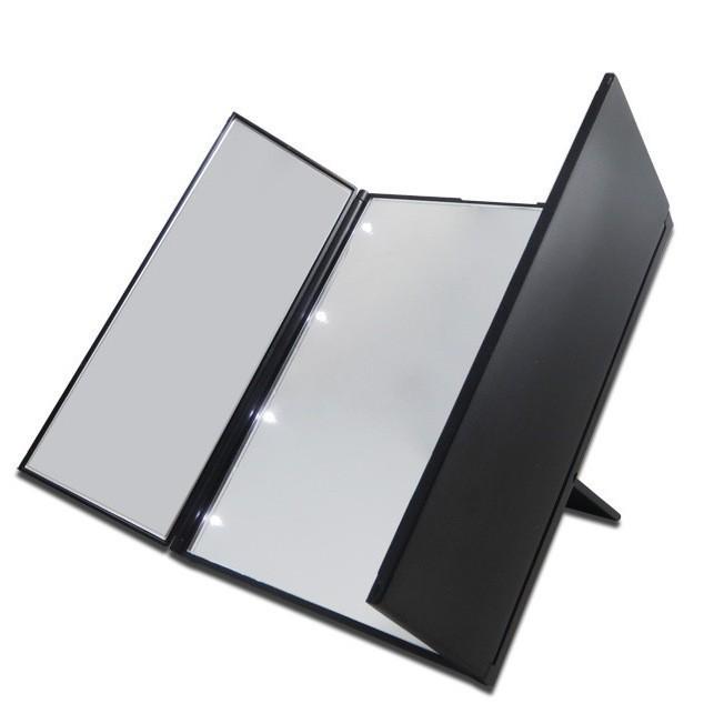 Portable Folding Makeup Mirror With Led Lights For Travel And Home Use