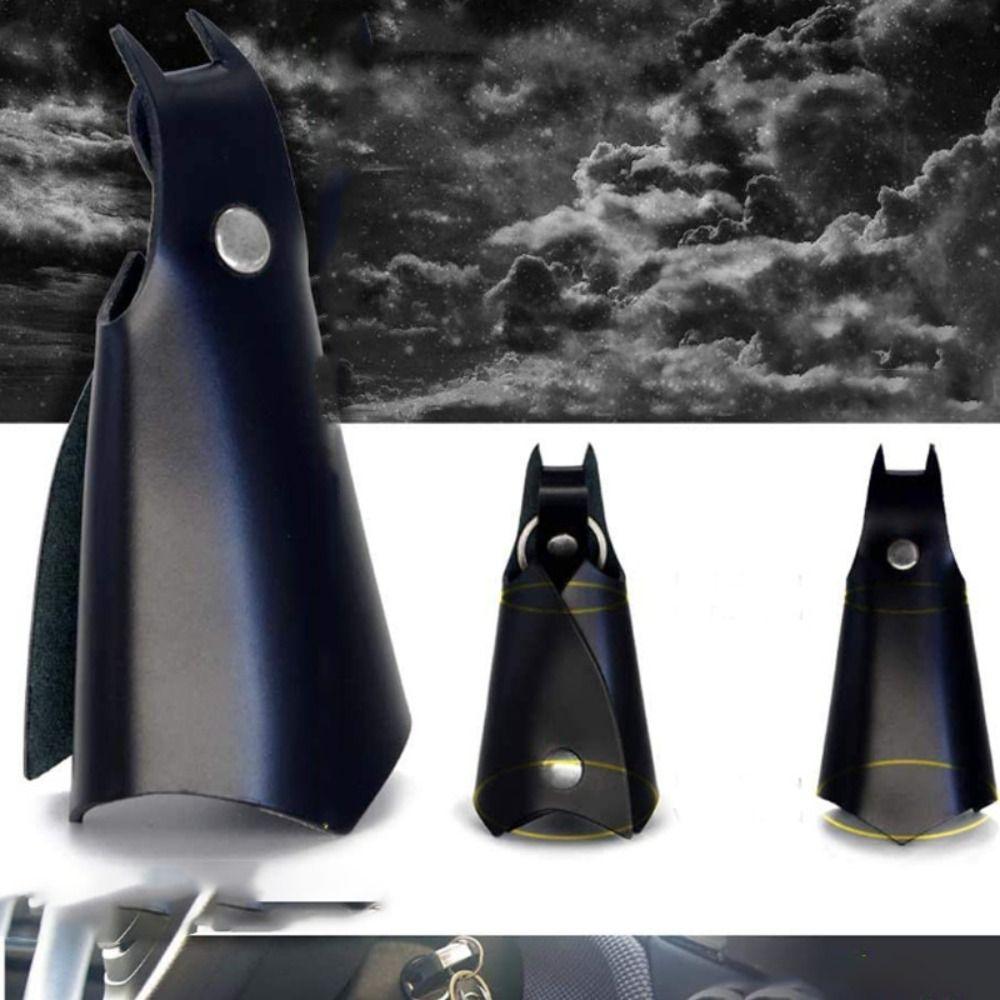 PU Leather Car Key Fob Case Black Car Key Protective Cover New Keys Ring Holder