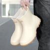 New anti slip and waterproof rain shoes for men, fashionable short tube autumn and winter cotton rain boots, work boots, rubber