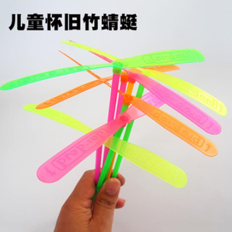 Novelty 10/20Pcs Plastic Bamboo Dragonfly Propeller Outdoor Classic Toy Kid Gift Rotating Flying Arrow Multicolor Random Color