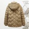 Down Padded Jacket Women's Short Autumn and Winter Lightweight Hooded Padded Jacket Mother Jacket Padded Jacket