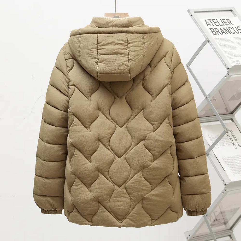 Down Padded Jacket Women's Short Autumn and Winter Lightweight Hooded Padded Jacket Mother Jacket Padded Jacket