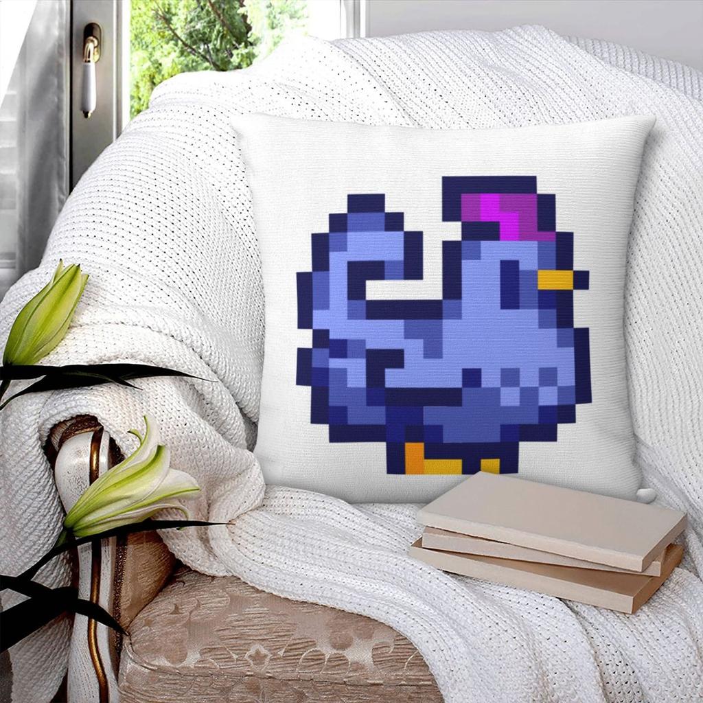 Blue Chicken Stardew Valley Game Square Pillowcase Cushion Cover Pillow Case Throw Pillow Cover for Home Sofa Living Room