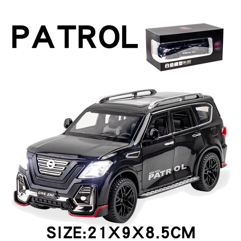New 1:24 Nissan Patrol Off-road SUV Alloy Model Car Diecast car Toy Model Collectible Iron Toy Car Sound Light Car For Boys Kids C48